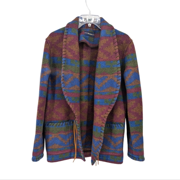 Vintage Breeches Wool Aztec Tie Front Western Jacket Made in USA Size Small - Picture 1 of 6